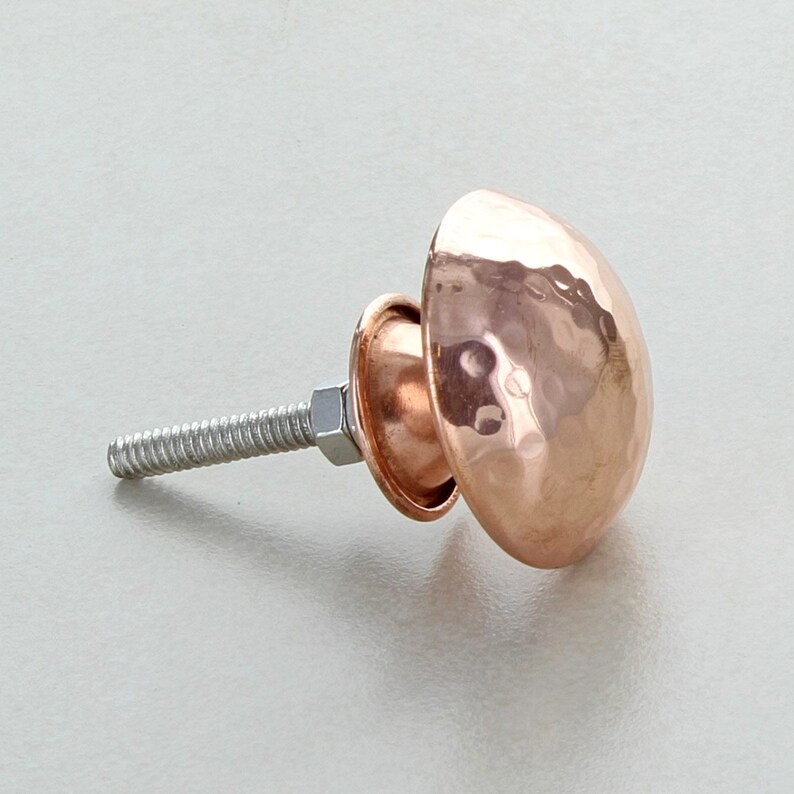 Hammered & Plain Copper Cupboard Door Knobs Drawer Pull Door Etsy