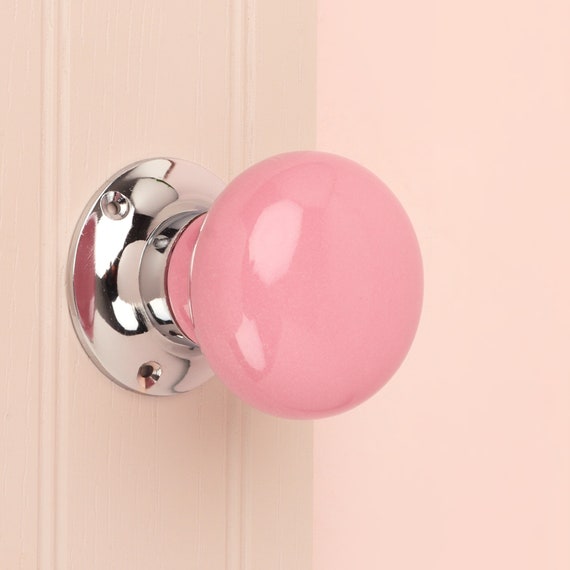 G Decor Pink Plain Room Door Mortice Door Knobs Set for Room Doors 1505-PK  