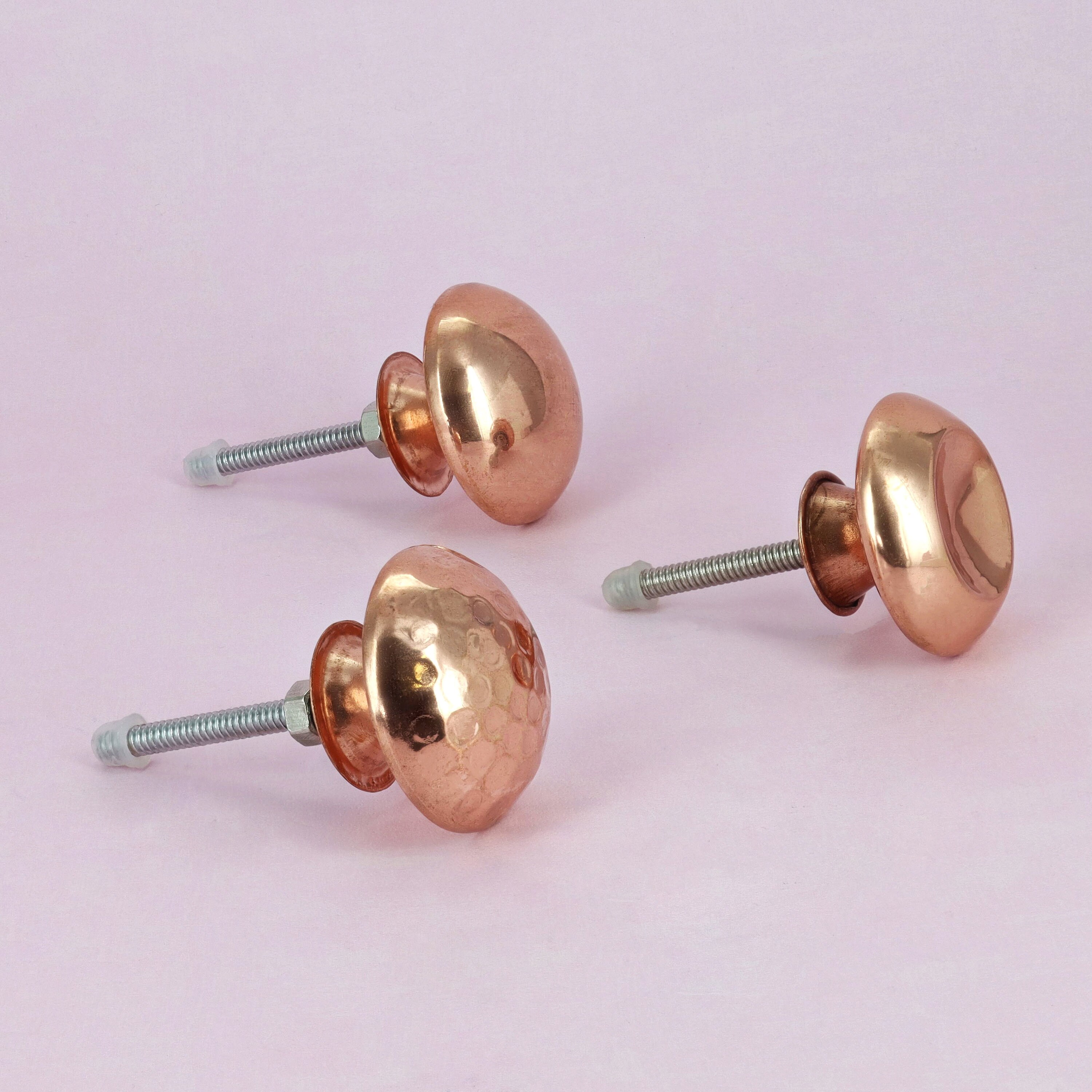 Hammered Plain Copper Cupboard Door Knobs Drawer Pull Door Etsy UK