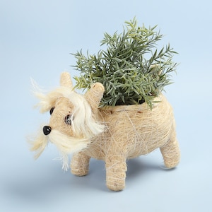 G Decor Scottish Terrier Rufus Fibre Planter