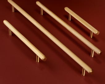 Drawer Pulls Kensington Solid Brass Fluted, Champagne Flutes, Handmade Glassware