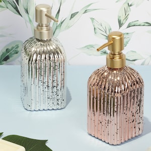G Decor Paris Silver or Rose Gold Mercury Glass Bathroom Set Comes In Sets of 2