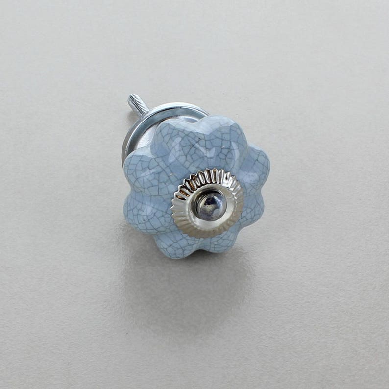 Crackle Flower Ceramic Door Knobs Cupboard Pull Handles 4514 Etsy