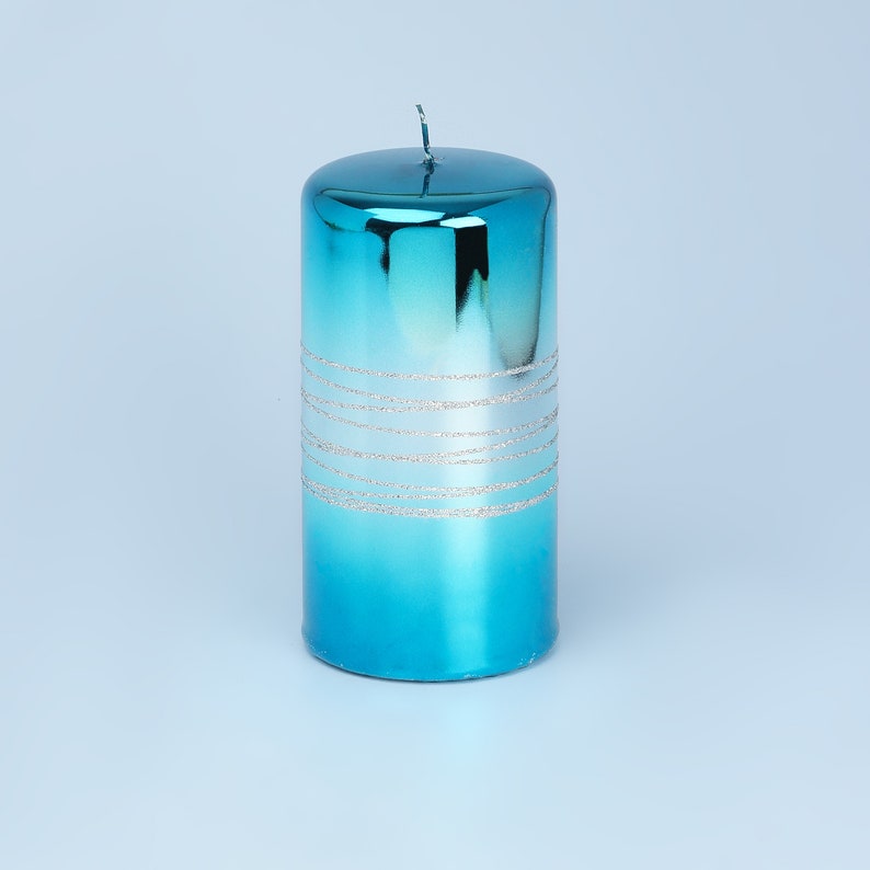 G Decor Sea Blue Glass Effect Candles image 4