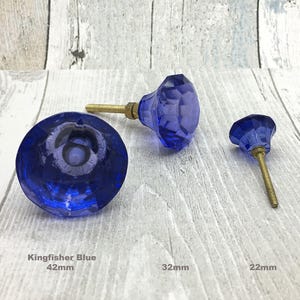 Tiradores de puerta de armario y cajones de cristal facetado de colores imagen 7