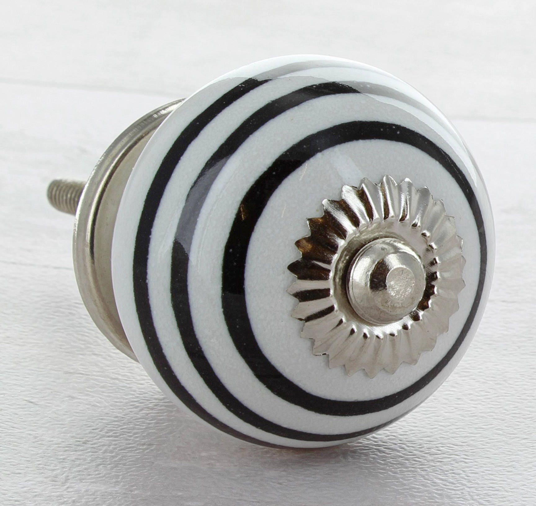 Black & White Ceramic Door Knobs Cupboard Drawer Door Handles Etsy UK