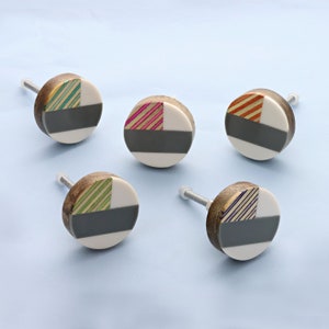 G Decor Eliseo Quad Tone Resin and Wood Drawer Pull Door Knob