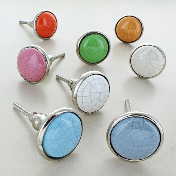 Crackle Metal Ceramic Door Knobs by G Decor Etsy UK