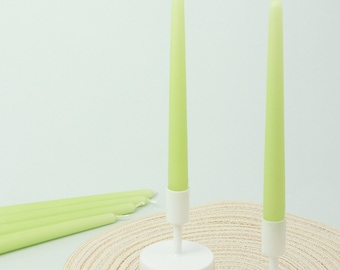 G Decor Pastelaria Set of 2, 10 or 20 Pale Pistachio Tall Pastel Dinner & Taper Candles