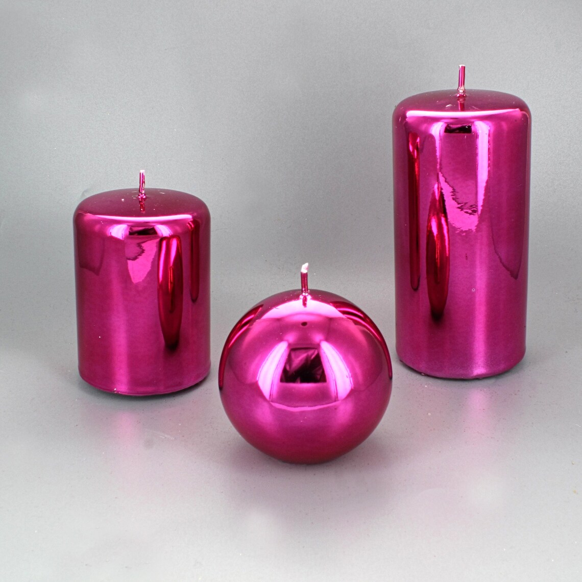 Pink Glass Effect Candles By G Decor Etsy