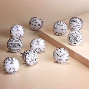 G Decor Set of 10 The Time Clockmaker Collection Ceramic Door Knobs