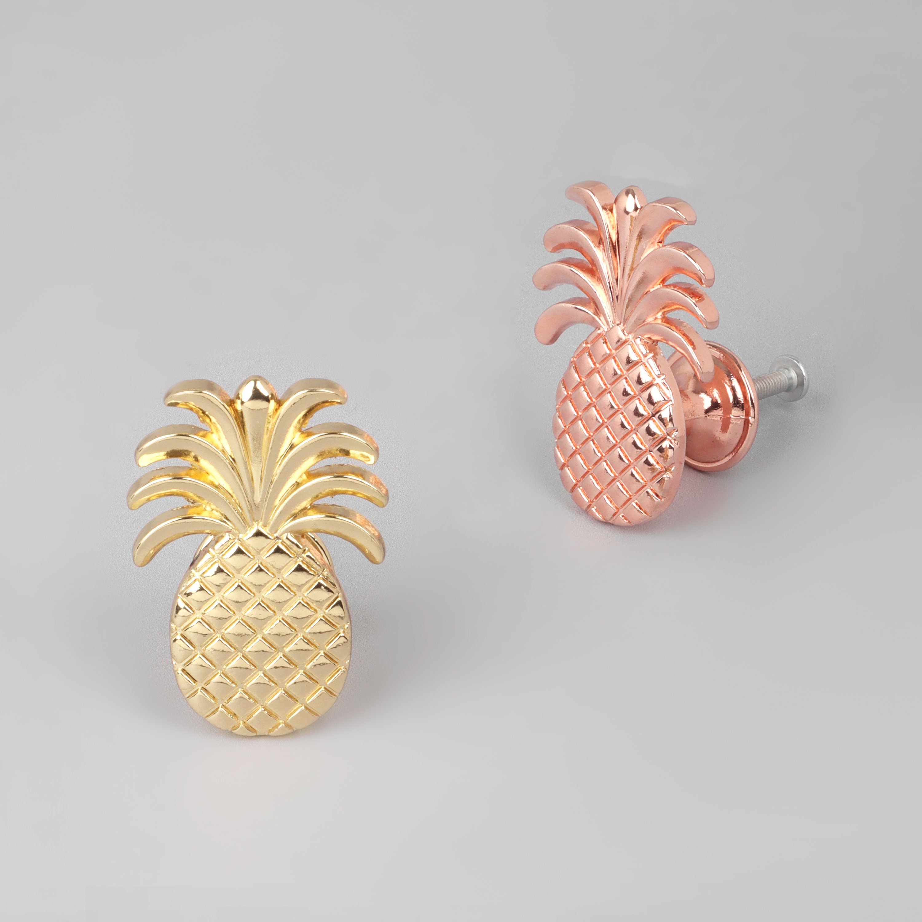 G Decor Pineapple Rose Gold Solid Brass Door Knob Cupboard Drawer