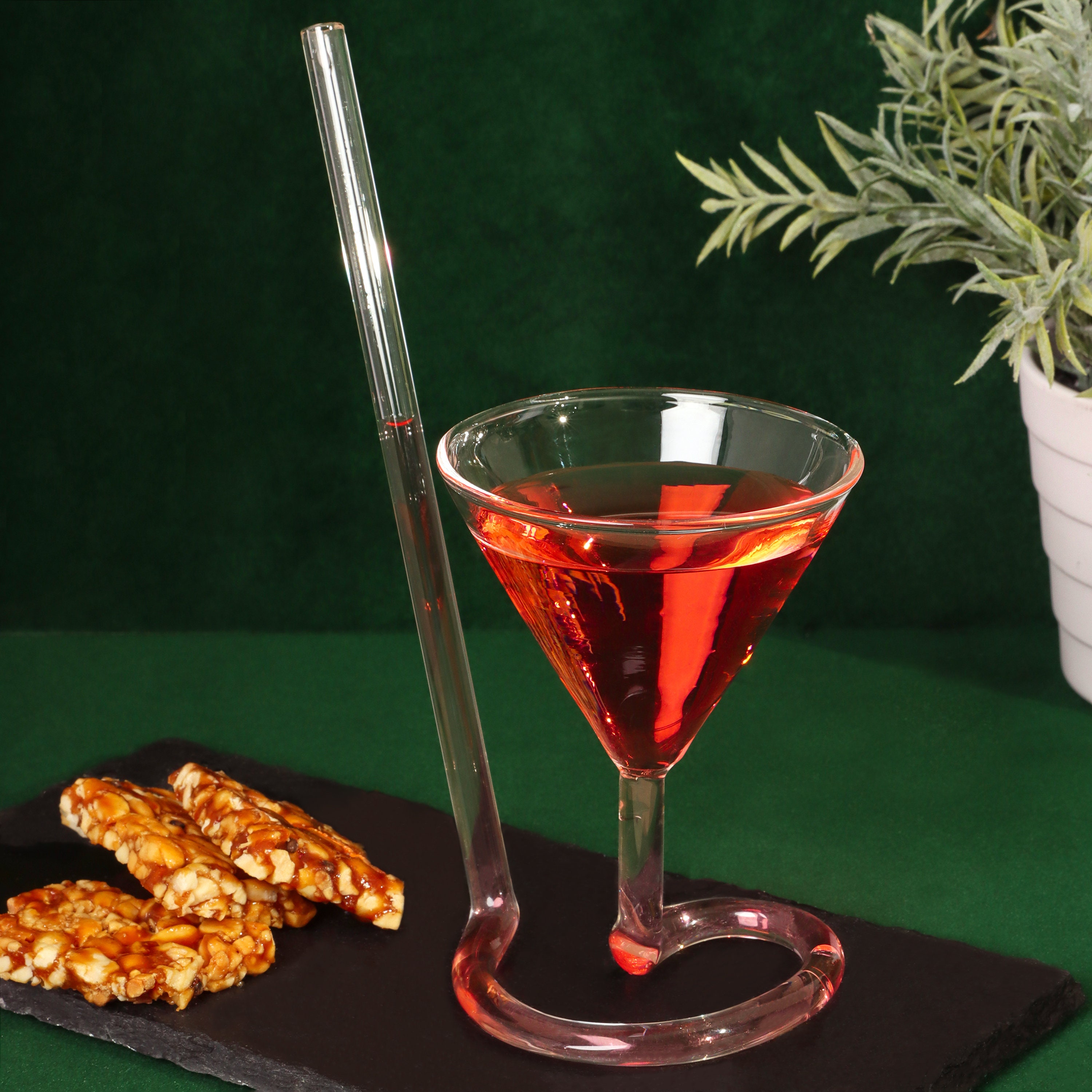 Verre Cocktail Merci Directeur Génial - 400ml Avec Paille Et Couvercle Bambou, Dégradé Rouge