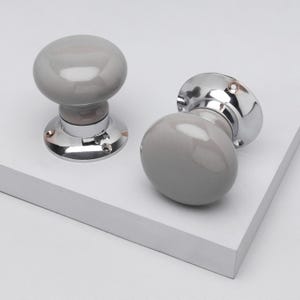 Perfect Edit – Dark Grey Ceramic Mortice Door Handles for Internal Turning Room Doors with Chrome Base