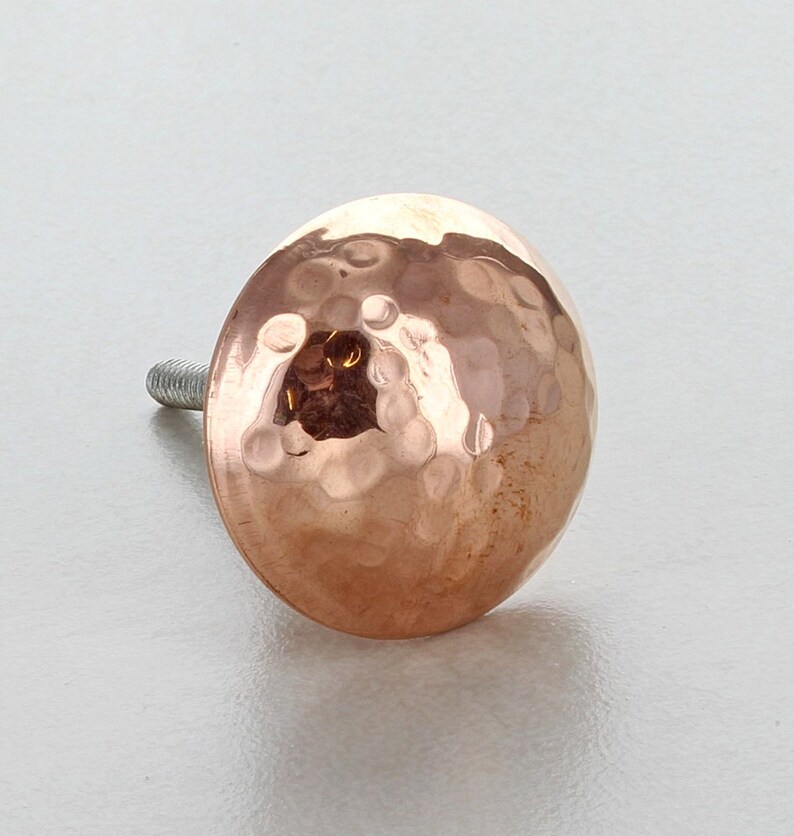 Hammered & Plain Copper Cupboard Door Knobs Drawer Pull Door Etsy