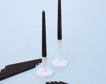 G Decor Nordlys Tall Matt Black Dinner & Taper Candles – Pack of 10 or 20, Scandinavian Design