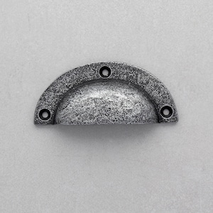 G Decor Plain Pewter Solid Metal Grey Cup Pull