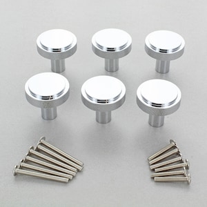 G Decor Set of 6 Chrome Patterned Cabinet Pull Knobs