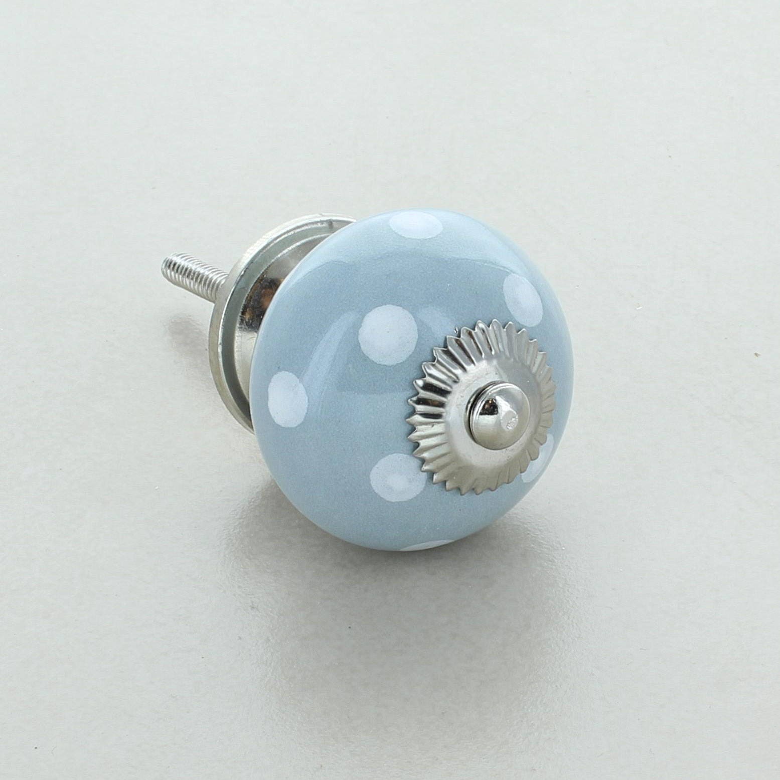 Set of 8 Grey & White Ceramic Door Knobs by G Decor Etsy