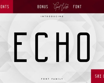 Echo 14 Font Family + Bonus