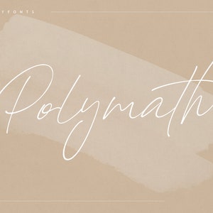 Czcionka Polymath Organic Script – wszechstronna, nowoczesna czcionka z glifami ligaturowymi, obsługa wielu języków; pięknie wygląda w dużych i małych rozmiarach