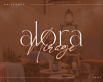 Alora Mirage Modern Font Duo – Elegant serif och organisk skrift med flerspråkigt stöd, perfekt för varumärkesbyggande, förpackningar och redaktionellt arbete