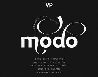Modo Modern Sans Serif Typeface – Clean Font with Ligatures