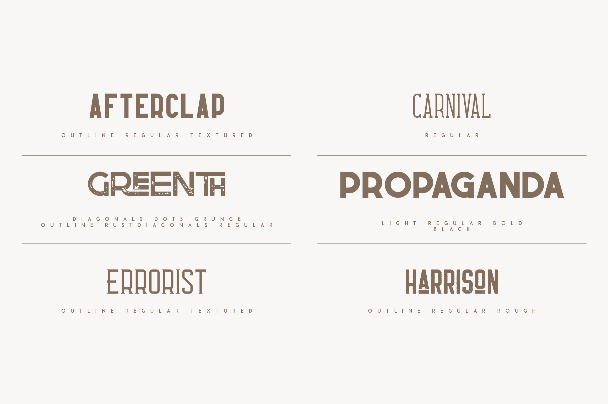 The Vintage Font Collection – 20 Bold Typeface Styles Across 6 Families ...
