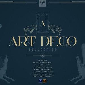 Art-Deco-Sammlung - Schriften, Vektoren