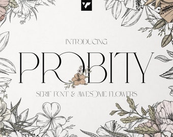 Probity - Creative serif font + more