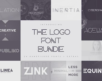 Logo Font Bundle – 24 Display & Sans Fonts, Vector Graphics