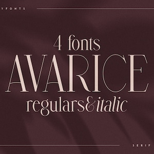 Avaricia - tipo de letra serif / 4 fuentes