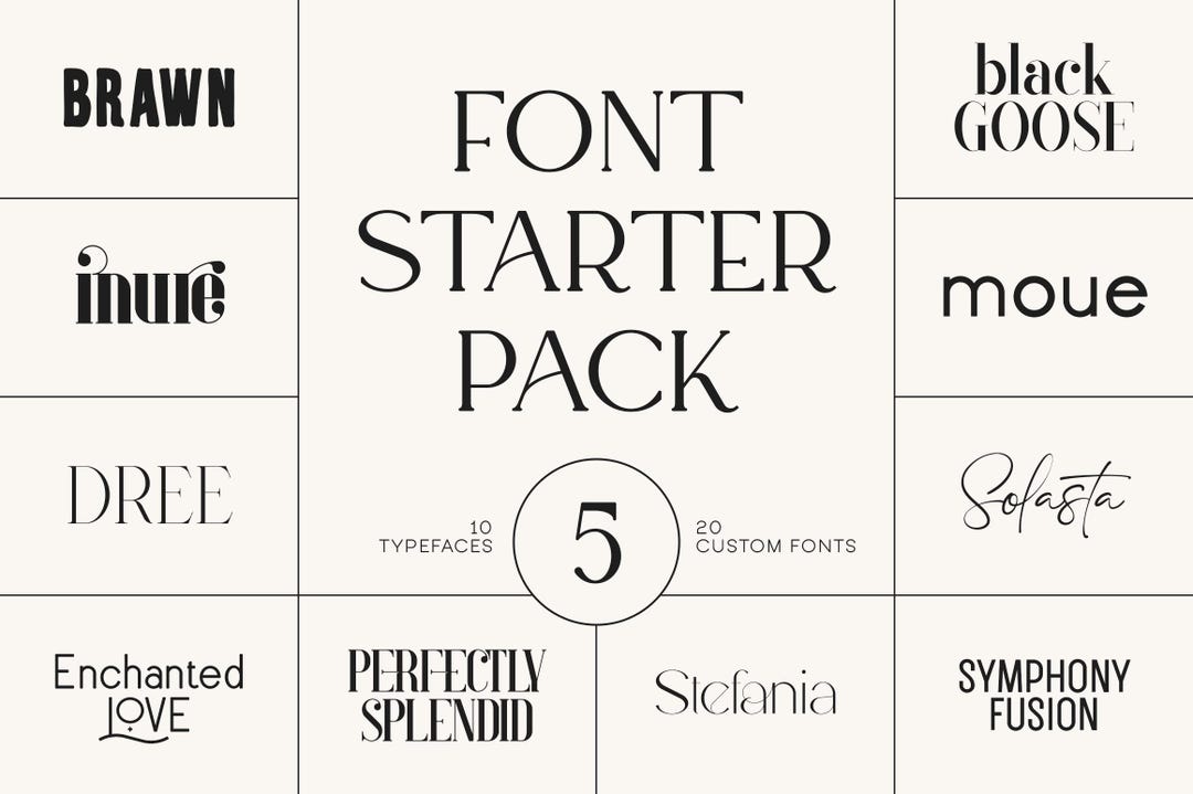 Font Starter Pack 5 - Procreate Fonts, Canva Fonts, Branding Font ...