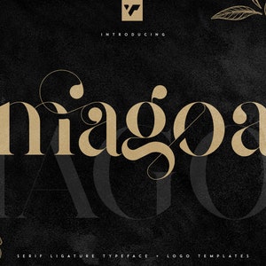 Lettertype Magoa Serif Ligature – Vrouwelijk vintage lettertype, logosjablonen