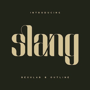 Slang Ligature Font – Clean Bold Typeface with Outline Option, Alternates, Ligatures, Full Character Set and Multilingual Support