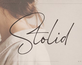 Stolid Modern Script Font – Organic Casual Hand-Drawn Typeface with Ligatures & Multilingual Support; Branding, Packaging and Overlays