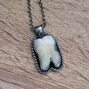 Human Tooth Necklace in Sterling Silver