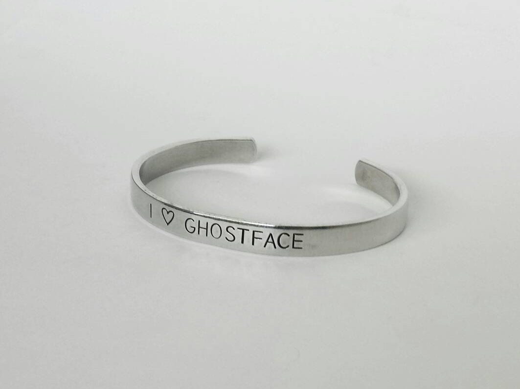 Ghostface Scream Jewelry Handstamped Bracelet Halloween Etsy
