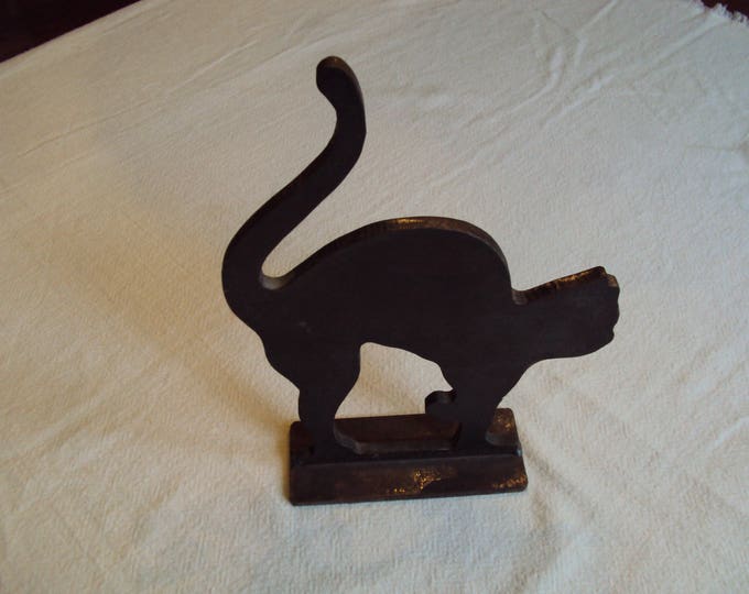 Door Stop, Cat Door Stop, Scaredy Cat, Steel Door Stop, Iron Cat