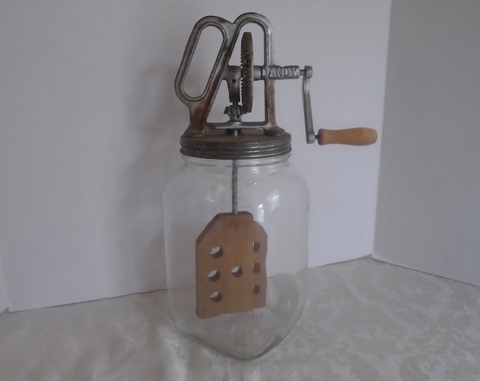 Butter Churn Glass Butter Churn Glass Jar Churn Dandy Etsy