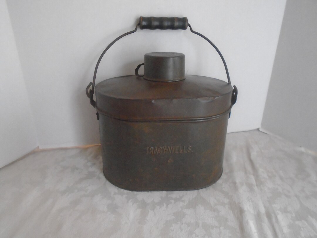 Antique Lunch Bucket Antique Lunch Pail Railroad Lunch Pail Etsy