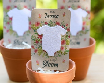Wildflower Seed Paper Baby Shower Favor: "Baby In Bloom" Onesie