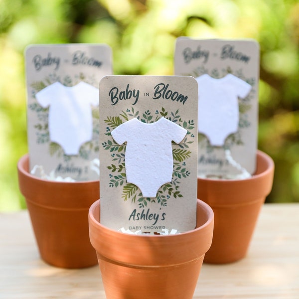 Baby Shower Favors - Baby in Bloom -  For Guests in Bulk - Wildflower Seed Packets Alternative - For Boy Girl or Gender Neutral - Plantable