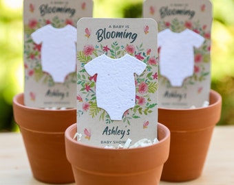 Wildflower Seed Paper Baby Shower Favors: 'Baby In Bloom' Theme