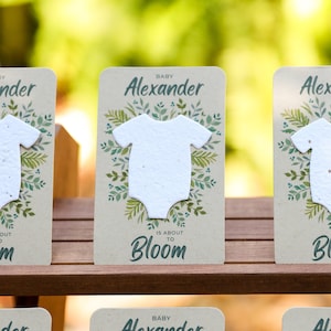 Personalized Baby Shower Favors: Wildflower Seed Paper Onesie