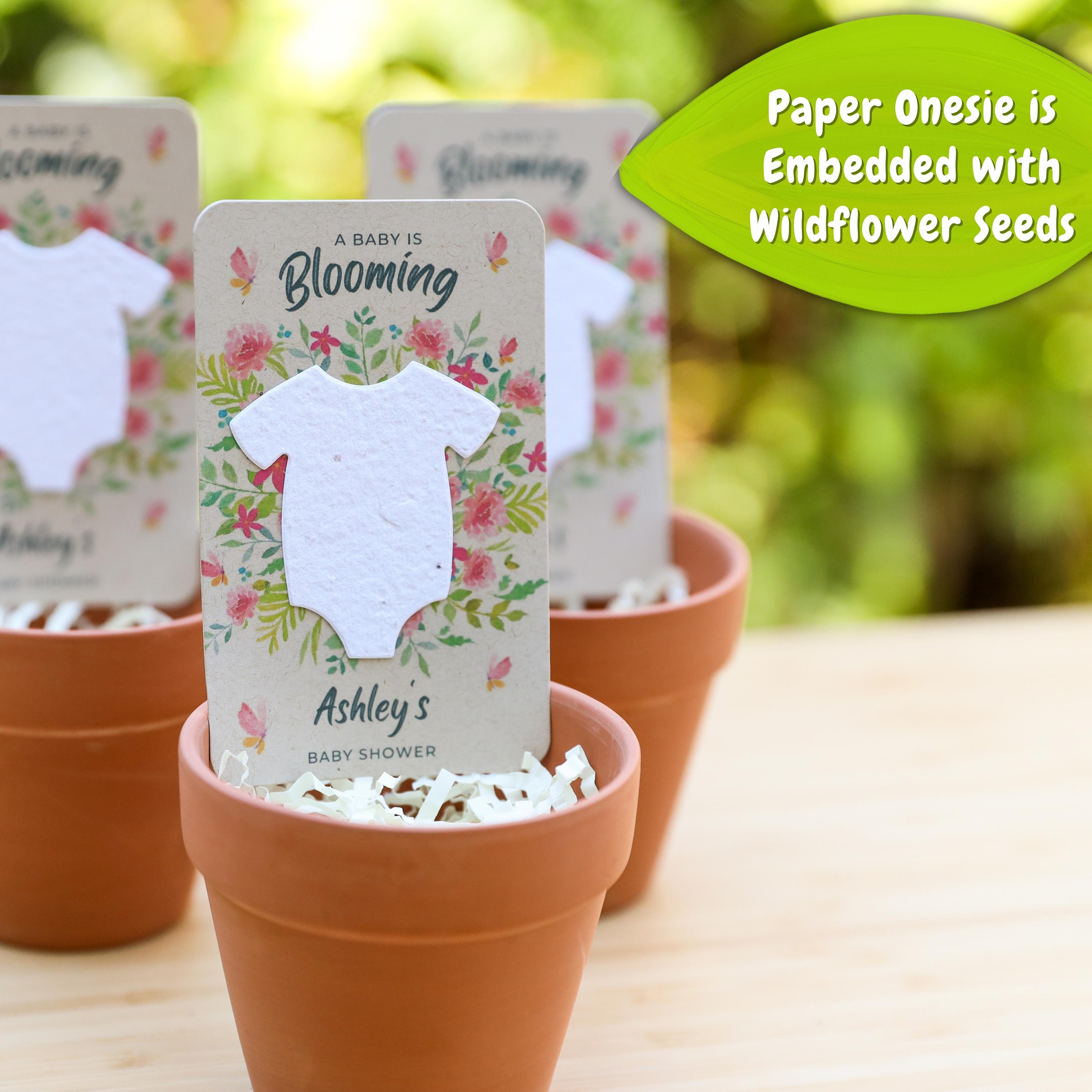 Baby In Bloom Baby Shower Favors For Guests - Wildflower Seed Packets Alternative - Good For Goodie Bags or Prizes