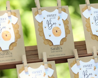 Bee Themed Baby Shower Favors A Little Honey Honeycomb Wildflower Seed Packets Baby To Bee