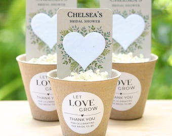 Bulk Bridal Shower Favors Unique Luncheon Garden Tea Party Table Decor Ideas Gift for Guests Wildflower Seeds Personalized