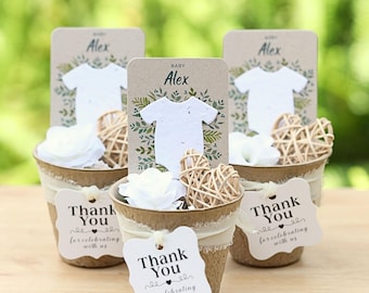 Baby in Bloom Seed Paper Onesie Favors – Plantable Wildflower Eco Kit
