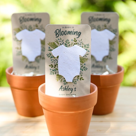 Baby Shower Favors: Wildflower Seed Paper Onesie - Baby in Bloom